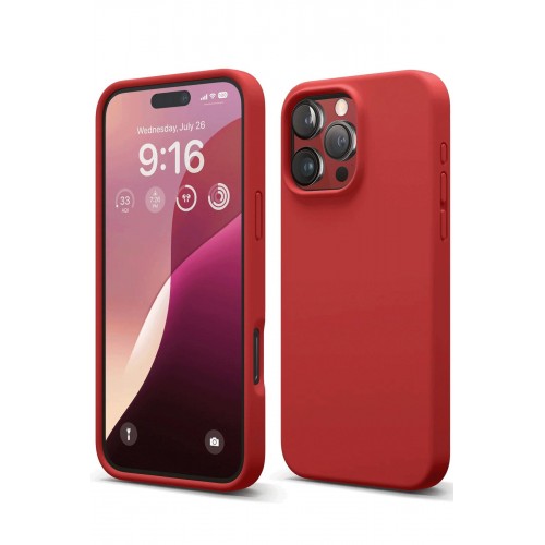 Newface iPhone 16 Pro Max Kılıf First Silikon - Kırmızı Newface iPhone 16 Pro Max Kılıf First Silikon - Kırmızı