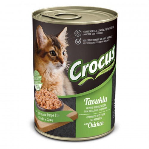 CROCUS YAVRU KEDI TAVUKLU YAŞ MAMA 400 GR X 4 ADET