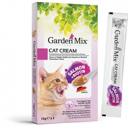 GARDEN MIX KEDI KREMASI SOMON BIOTIN 5 X 15 GR X 3 ADET