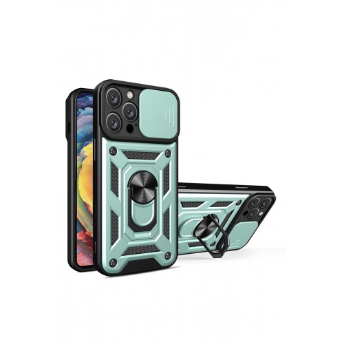 Newface iPhone 16 Pro Max Kılıf Pars Lens Yüzüklü Silikon - Yeşil Newface iPhone 16 Pro Max Kılıf Pars Lens Yüzüklü Silikon - Yeşil