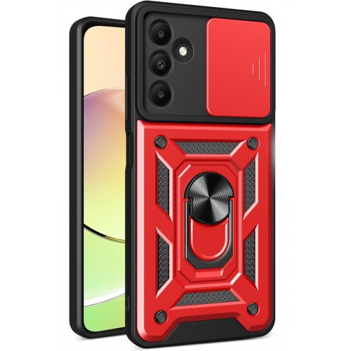 Newface Samsung Galaxy M15 Kılıf Pars Lens Yüzüklü Silikon - Kırmızı Newface Samsung Galaxy M15 Kılıf Pars Lens Yüzüklü Silikon - Kırmızı