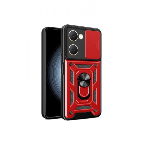 Newface Vivo Y18 Kılıf Pars Lens Yüzüklü Silikon - Kırmızı Newface Vivo Y18 Kılıf Pars Lens Yüzüklü Silikon - Kırmızı