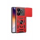 Newface Xiaomi Redmi 13 4G Kılıf Pars Lens Yüzüklü Silikon - Kırmızı