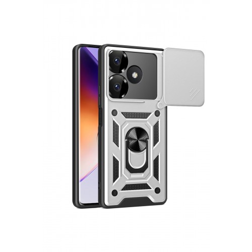 Newface Xiaomi Redmi 13 4G Kılıf Pars Lens Yüzüklü Silikon - Gümüş Newface Xiaomi Redmi 13 4G Kılıf Pars Lens Yüzüklü Silikon - Gümüş