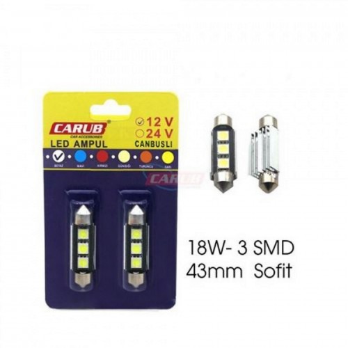 AMPUL Sofit 12V METAL CANBUS 43mm Beyaz AMPUL Sofit 12V METAL CANBUS 43mm Beyaz
