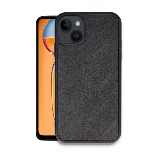 Newface iPhone 15 Kılıf Aras Deri Kapak - Siyah Newface iPhone 15 Kılıf Aras Deri Kapak - Siyah
