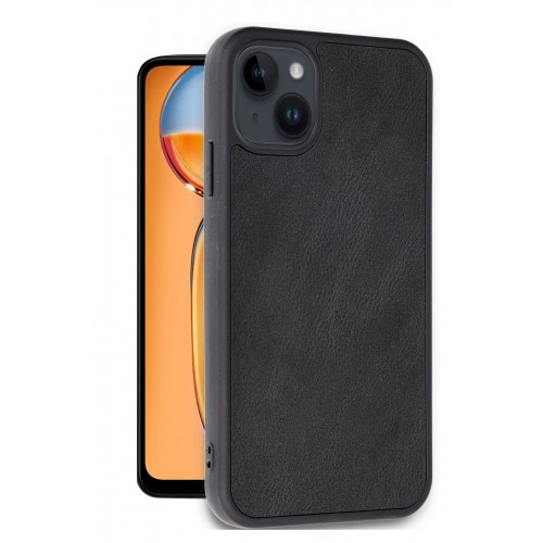 Newface iPhone 15 Kılıf Aras Deri Kapak - Siyah Newface iPhone 15 Kılıf Aras Deri Kapak - Siyah