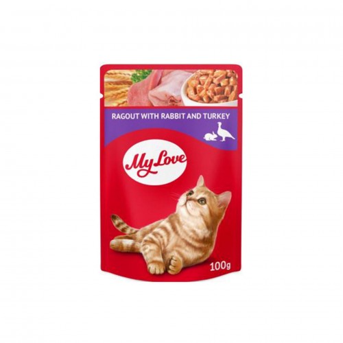 MY LOVE TAVŞANLI VE HINDI ETLI YAHNI POUCH KEDI MAMASI 100 GR X 6 ADET MY LOVE TAVŞANLI VE HINDI ETLI YAHNI POUCH KEDI MAMASI 100 GR X 6 ADET