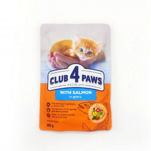 CLUB4PAWS SOMONLU PREM.POUCH YAVRU KEDI MAMA 80 GR X 6 ADET