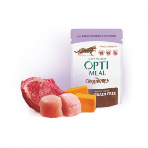 OPTIMEAL SÜPER PREMIUM TAVUK-KUZU FILETOLU BALKABAK SOSU İÇERISINDE TAHILSIZ POUCH KEDI MAMASI 85 GR X 6 ADET OPTIMEAL SÜPER PREMIUM TAVUK-KUZU FILETOLU BALKABAK SOSU İÇERISINDE TAHILSIZ POUCH KEDI MAMASI 85 GR X 6 ADET