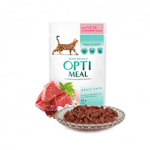 OPTIMEAL DANA ETLI KIZILCIK SOSLU YAŞ KEDI MAMASI 85 GR X 6 ADET OPTIMEAL DANA ETLI KIZILCIK SOSLU YAŞ KEDI MAMASI 85 GR X 6 ADET