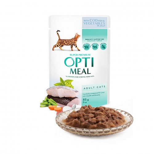 OPTIMEAL MORINA BALIKLI SEBZELI JÖLELI YAŞ KEDI MAMASI 85 GR X 6 ADET OPTIMEAL MORINA BALIKLI SEBZELI JÖLELI YAŞ KEDI MAMASI 85 GR X 6 ADET