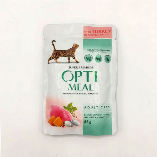 OPTIMEAL HINDILI CIĞERLI BALKABAĞI SOSLU YAŞ KEDI MAMASI 85 GR X 6 ADET