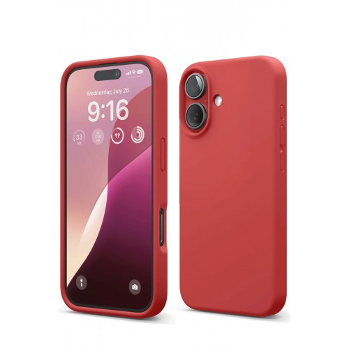 Newface iPhone 16 Kılıf Nano içi Kadife Silikon - Kırmızı Newface iPhone 16 Kılıf Nano içi Kadife Silikon - Kırmızı