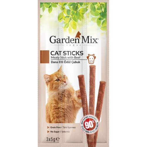 GARDENMIX DANA ETLI KEDI STICK ÖDÜL 3 X 5 GR X 5 ADET GARDENMIX DANA ETLI KEDI STICK ÖDÜL 3 X 5 GR X 5 ADET