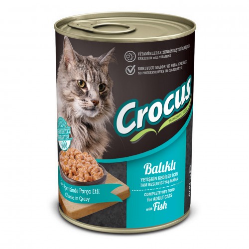 CROCUS YETIŞKIN KEDI BALIKLI YAŞ MAMA 400 GR X 6 ADET