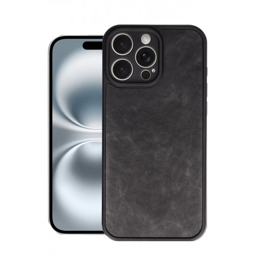 Newface iPhone 16 Pro Max Kılıf Aras Deri Kapak - Siyah