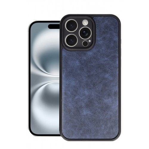 Newface iPhone 16 Pro Max Kılıf Aras Deri Kapak - Lacivert