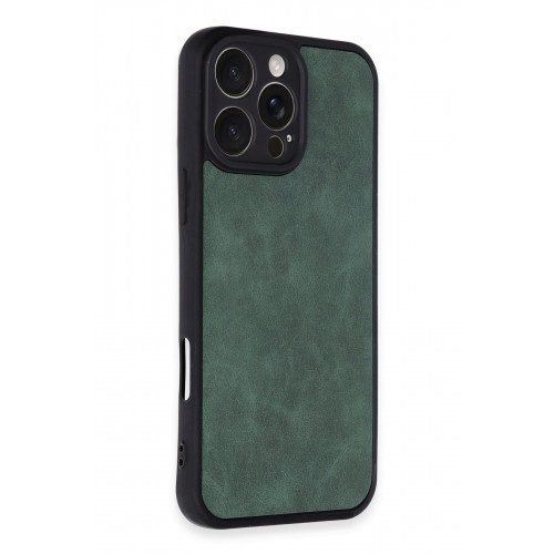 Newface iPhone 16 Pro Max Kılıf Aras Deri Kapak - Koyu Yeşil Newface iPhone 16 Pro Max Kılıf Aras Deri Kapak - Koyu Yeşil