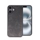 Newface iPhone 16 Plus Kılıf Aras Deri Kapak - Siyah