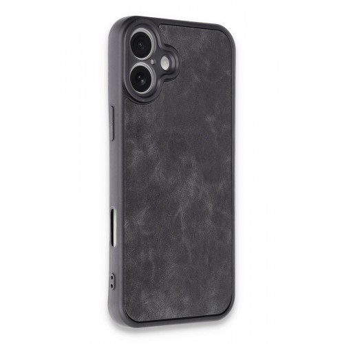 Newface iPhone 16 Plus Kılıf Aras Deri Kapak - Siyah Newface iPhone 16 Plus Kılıf Aras Deri Kapak - Siyah