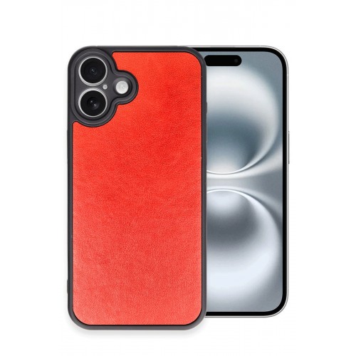 Newface iPhone 16 Plus Kılıf Aras Deri Kapak - Kırmızı