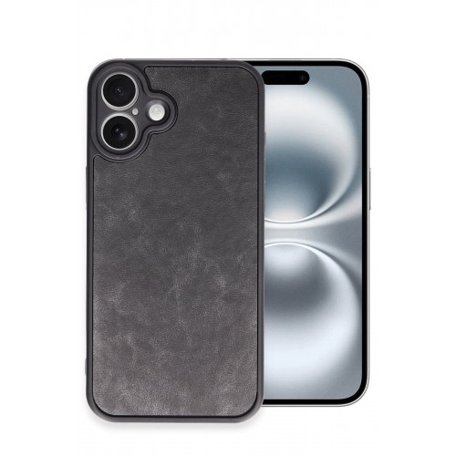 Newface iPhone 16 Kılıf Aras Deri Kapak - Siyah