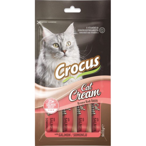 Crocus Somonlu Krema Kedi Ödülü 4x15g Crocus Somonlu Krema Kedi Ödülü 4x15g