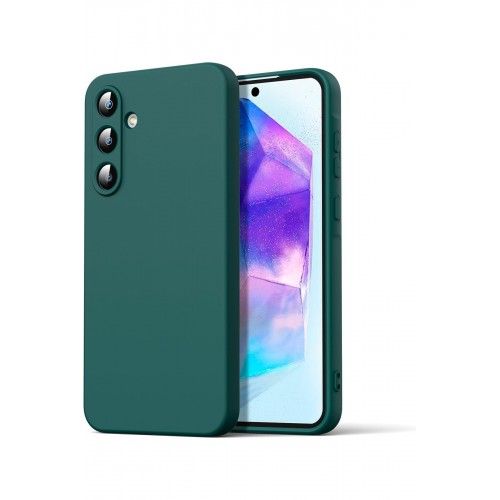 Newface Samsung Galaxy A16 5G Kılıf Nano içi Kadife Silikon - Koyu Yeşil