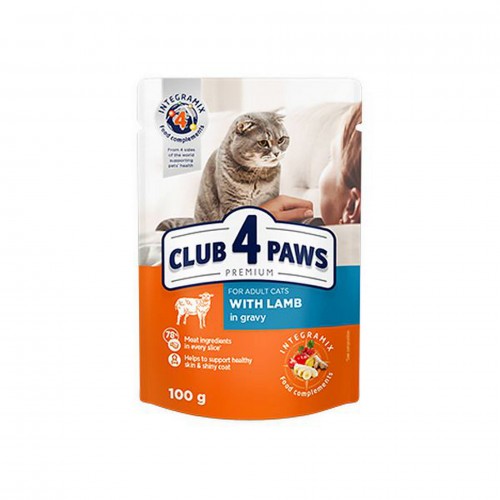 CLUB4PAWS KUZU ETLI PREMIUM POUCH KEDI MAMASI 100 GR X 6 ADET