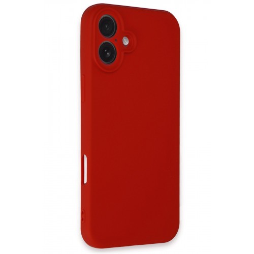 Newface iPhone 16 Kılıf First Silikon - Kırmızı Newface iPhone 16 Kılıf First Silikon - Kırmızı