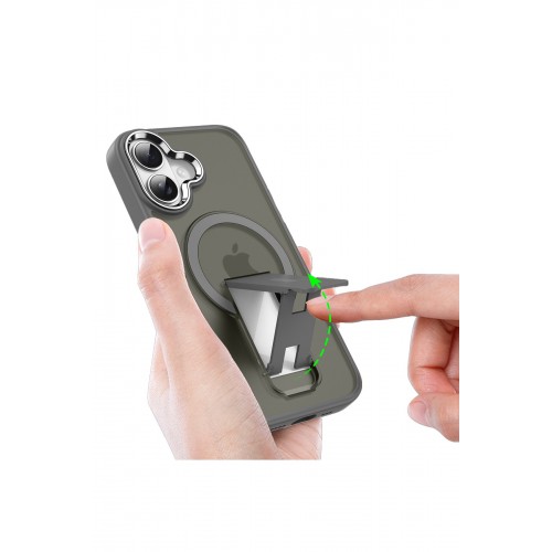 Newface iPhone 16 Plus Kılıf Tork Magsafe Standlı Kapak - Lila Newface iPhone 16 Plus Kılıf Tork Magsafe Standlı Kapak - Lila