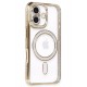 Newface iPhone 16 Plus Kılıf Joke Simli Magneticsafe Kılıf - Gold