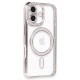 Newface iPhone 16 Plus Kılıf Joke Simli Magneticsafe Kılıf - Pembe