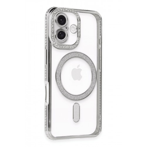 Newface iPhone 16 Plus Kılıf Joke Simli Magneticsafe Kılıf - Gümüş Newface iPhone 16 Plus Kılıf Joke Simli Magneticsafe Kılıf - Gümüş