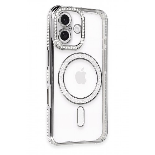 Newface iPhone 16 Plus Kılıf Joke Simli Magneticsafe Kılıf - Gri Newface iPhone 16 Plus Kılıf Joke Simli Magneticsafe Kılıf - Gri