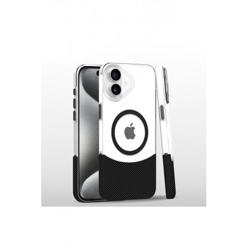 Joko iPhone 16 Carbon Puzzle Magsafe Kapak - Siyah Joko iPhone 16 Carbon Puzzle Magsafe Kapak - Siyah