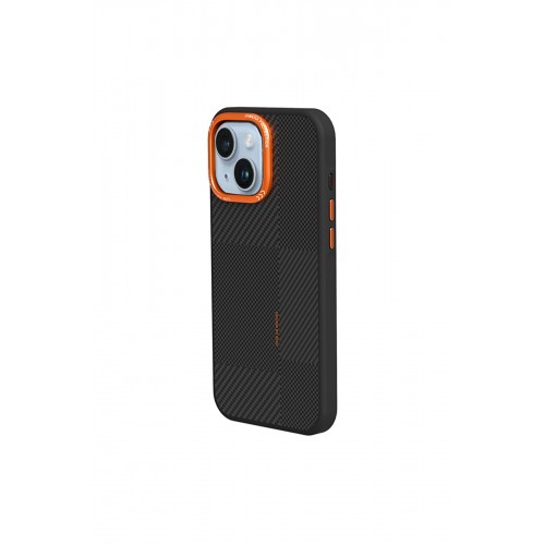 Joko iPhone 15 Orange Karbon Magsafe Kapak - Turuncu