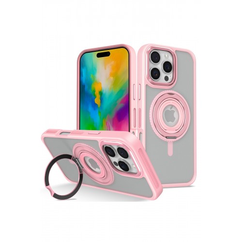 Joko iPhone 16 Pro Max Banza Magsafe Standlı Kapak - Pembe Joko iPhone 16 Pro Max Banza Magsafe Standlı Kapak - Pembe