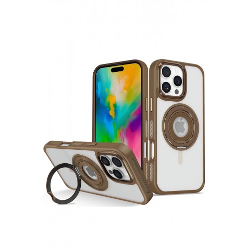 Joko iPhone 16 Pro Max Banza Magsafe Standlı Kapak - Kahverengi