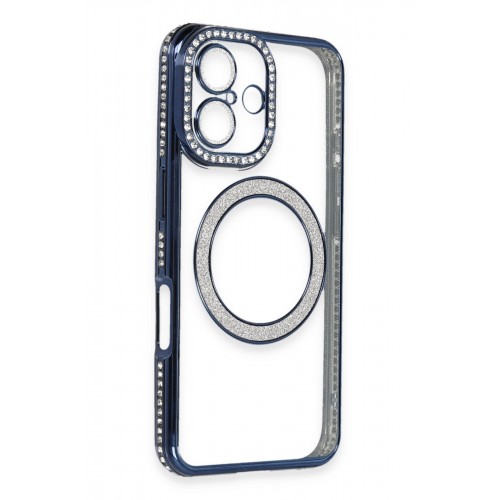 Newface iPhone 16 Plus Kılıf Joke Simli Magneticsafe Kılıf - Lacivert Newface iPhone 16 Plus Kılıf Joke Simli Magneticsafe Kılıf - Lacivert
