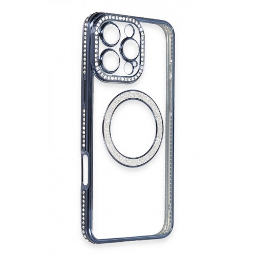 Newface iPhone 16 Pro Max Kılıf Joke Simli Magneticsafe Kılıf - Lacivert Newface iPhone 16 Pro Max Kılıf Joke Simli Magneticsafe Kılıf - Lacivert