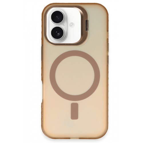 Newface iPhone 16 Plus Kılıf Primera Magsafe Standlı Kapak - Gold Newface iPhone 16 Plus Kılıf Primera Magsafe Standlı Kapak - Gold