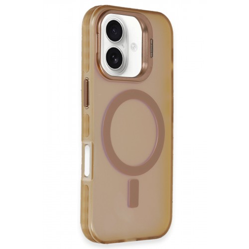 Newface iPhone 16 Plus Kılıf Primera Magsafe Standlı Kapak - Gold Newface iPhone 16 Plus Kılıf Primera Magsafe Standlı Kapak - Gold