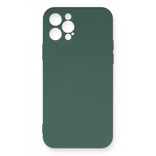 Newface iPhone 12 Pro Kılıf Nano içi Kadife Silikon - Koyu Yeşil Newface iPhone 12 Pro Kılıf Nano içi Kadife Silikon - Koyu Yeşil