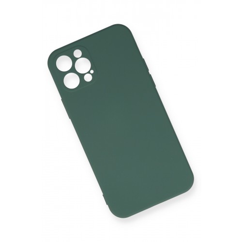 Newface iPhone 12 Pro Kılıf Nano içi Kadife Silikon - Koyu Yeşil Newface iPhone 12 Pro Kılıf Nano içi Kadife Silikon - Koyu Yeşil