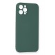 Newface iPhone 12 Pro Kılıf Nano içi Kadife Silikon - Koyu Yeşil Newface iPhone 12 Pro Kılıf Nano içi Kadife Silikon - Koyu Yeşil