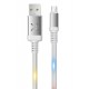 Konfulon DC09 Ses Duyarlı Işıklı Micro USB Kablo 1M 2A - Beyaz Konfulon DC09 Ses Duyarlı Işıklı Micro USB Kablo 1M 2A - Beyaz