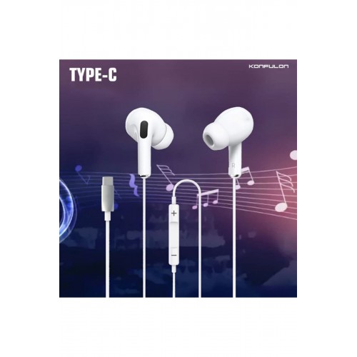 Konfulon INA16 Type-C Kablolu Kulak İçi Kulaklık - Beyaz Konfulon INA16 Type-C Kablolu Kulak İçi Kulaklık - Beyaz