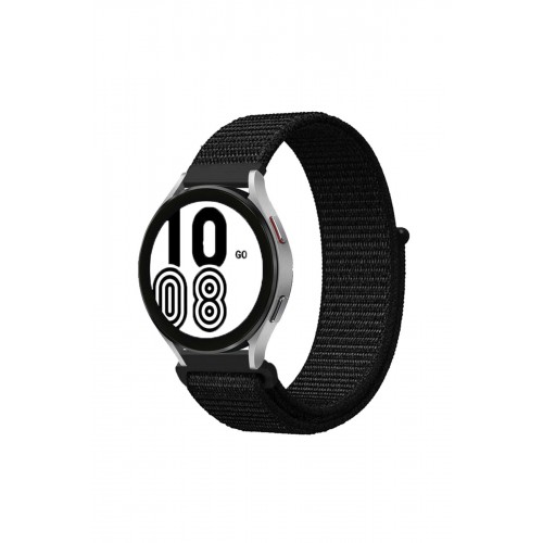 Newface Samsung Galaxy Watch 6 Hasırlı Cırtcırtlı Kordon - Siyah